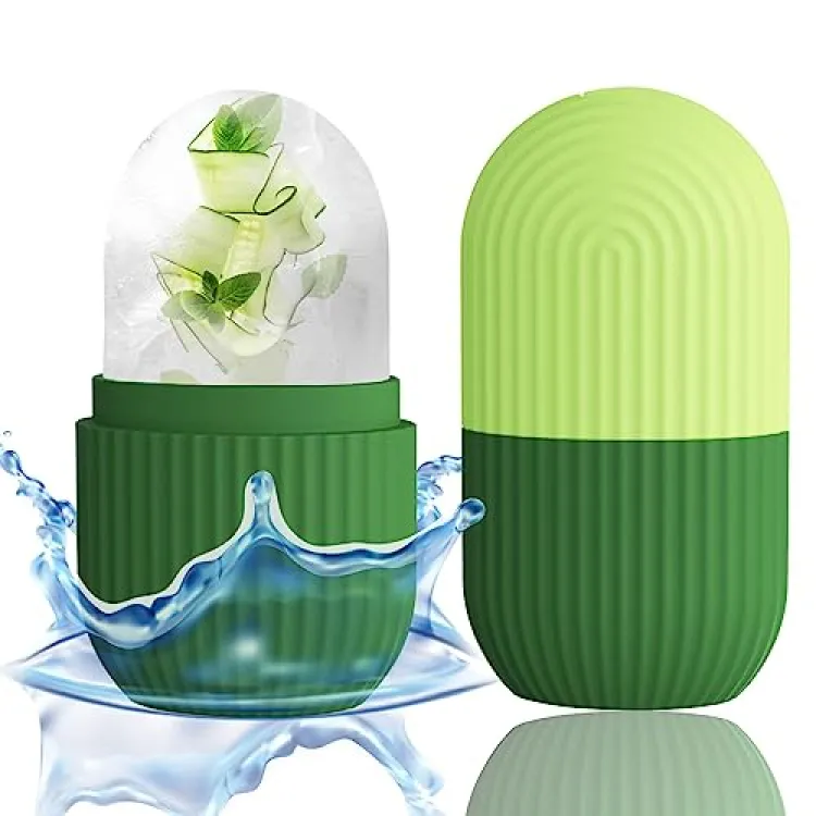 Ice Face Roller Massager | Refreshing Ice Cube Roller for Face, Eyes, and Neck | Natural Skin Care for De-Puff & Dark Circles | Reusable Silicone Facial Ice Mold