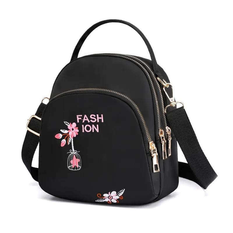 Women's Oxford Cloth Diagonal Cross Ethnic Style Backpacks Multi-purpose Bag Casual Portable Small Girls Fashion Holder Backpack